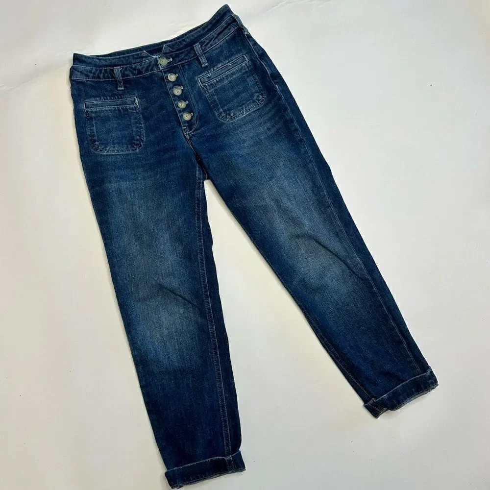 Pilcto & The Letterpress By Anthropologie Sz 25 High Rise Slim  Cropped